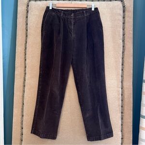L.L. BEAN Pleat Front Corduroy Trousers Petite
